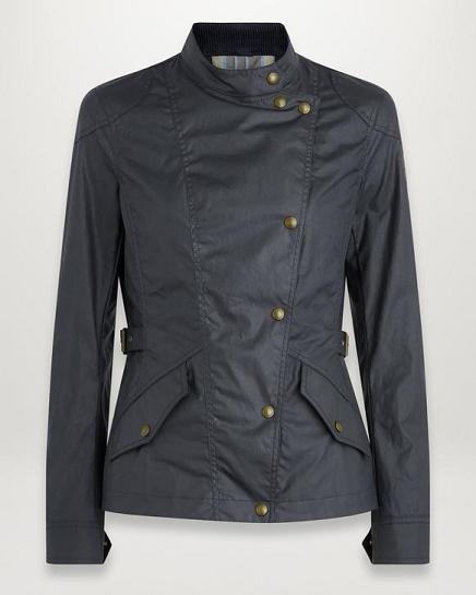 Veste Cirée Belstaff Femme Brady Bleu Foncé Marine Coton Soldes JP7203814